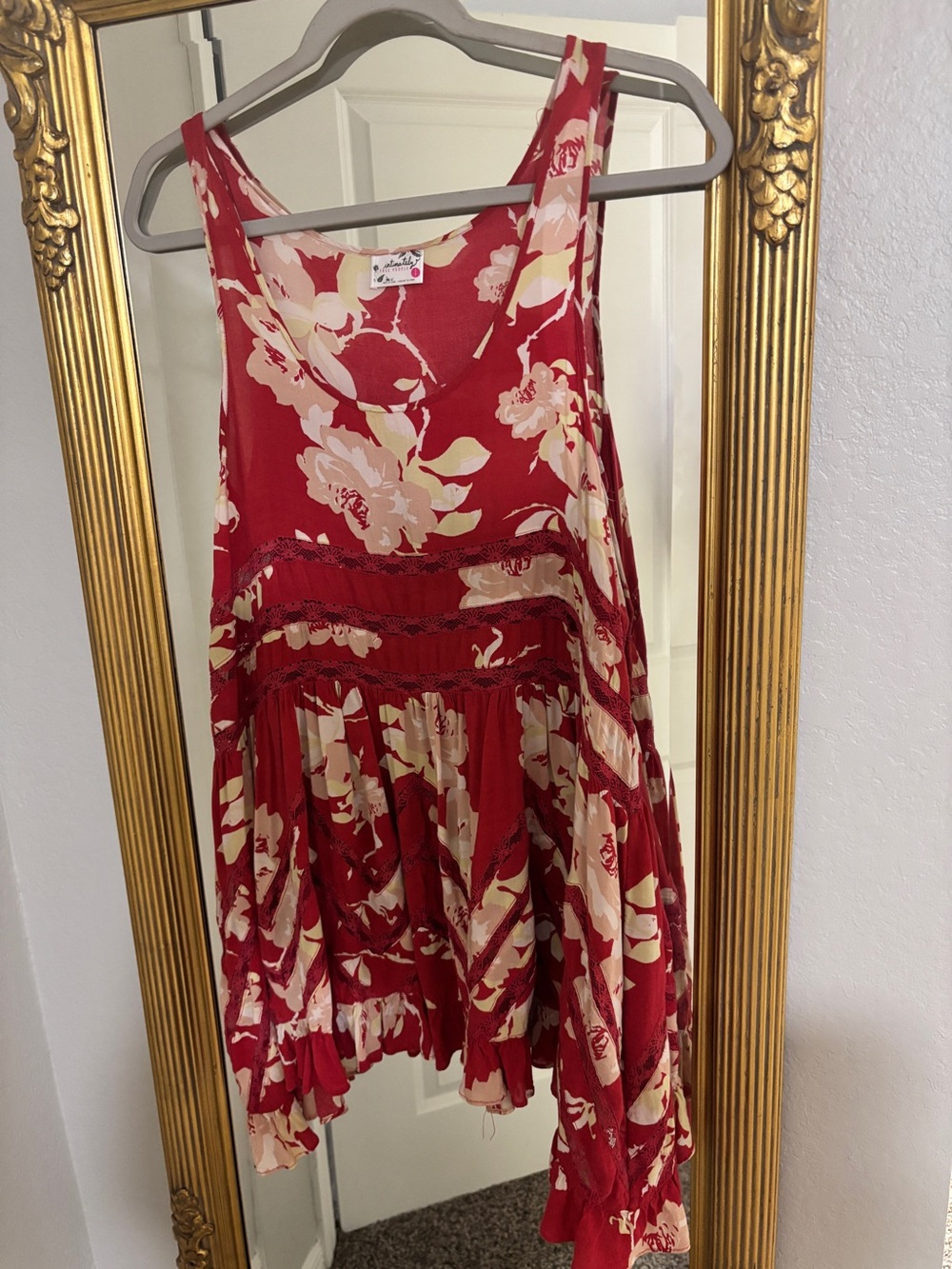 Free people Intimately terracotta floral trapeze slip dress size s
mall (4-6)